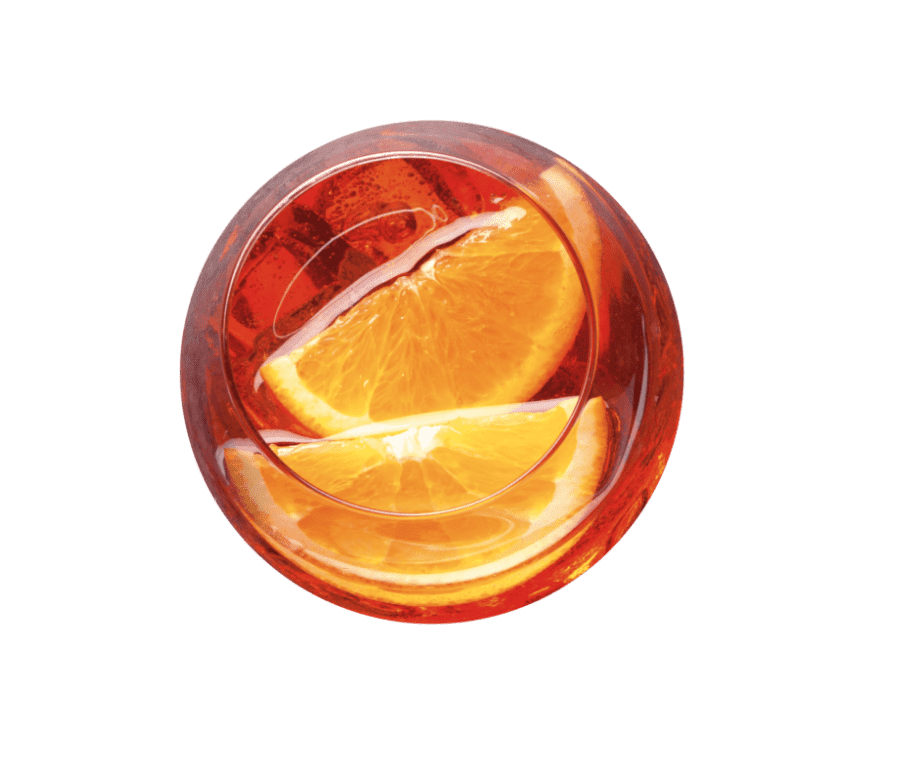 Aperitivo Drink mit Orangenscheibe
