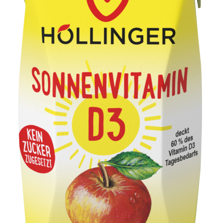 Höllinger Bio Sonnenvitamin D3 Apfel Schulsaft in der 200ml Packung